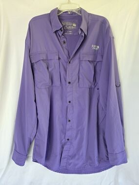 Scheels Outfitters Men's Long-Sleeve Purple Fishing Shirt